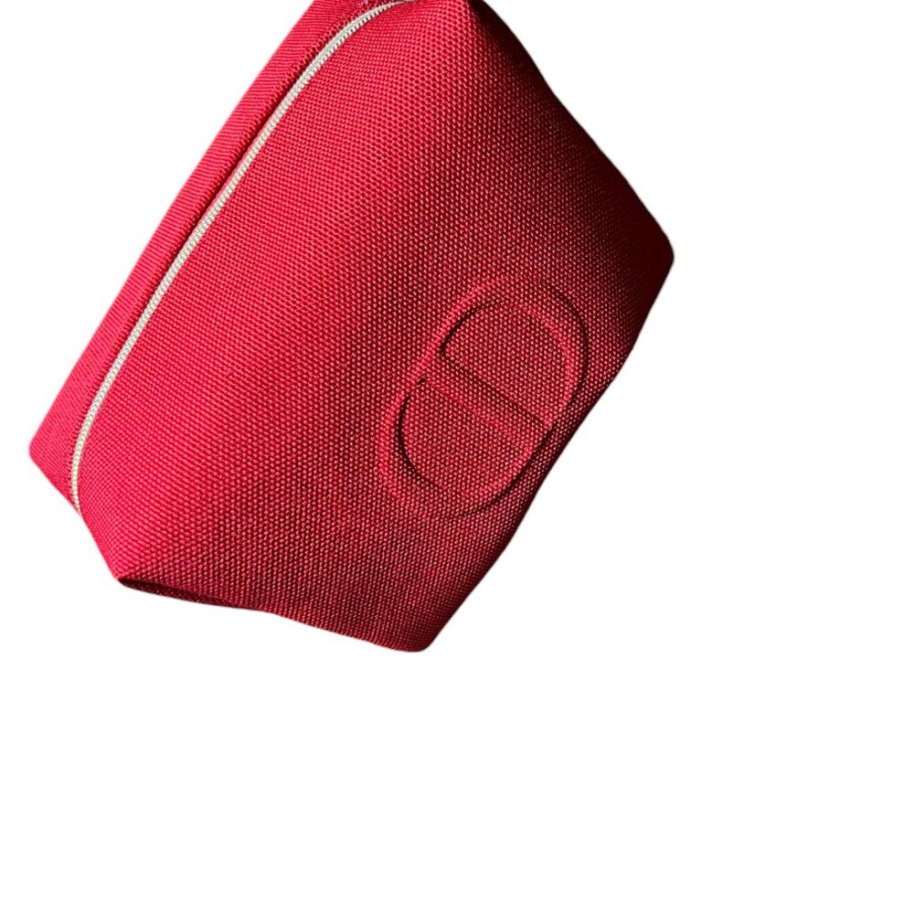 Doir Beauty Red Canvas Embossed Logo Makeup Toiletry